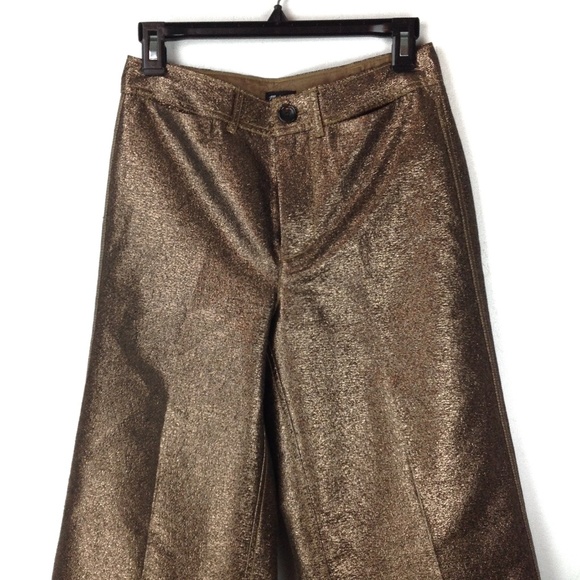 Madewell Emmet wide leg crop in metallic sand - Picture 4 of 7